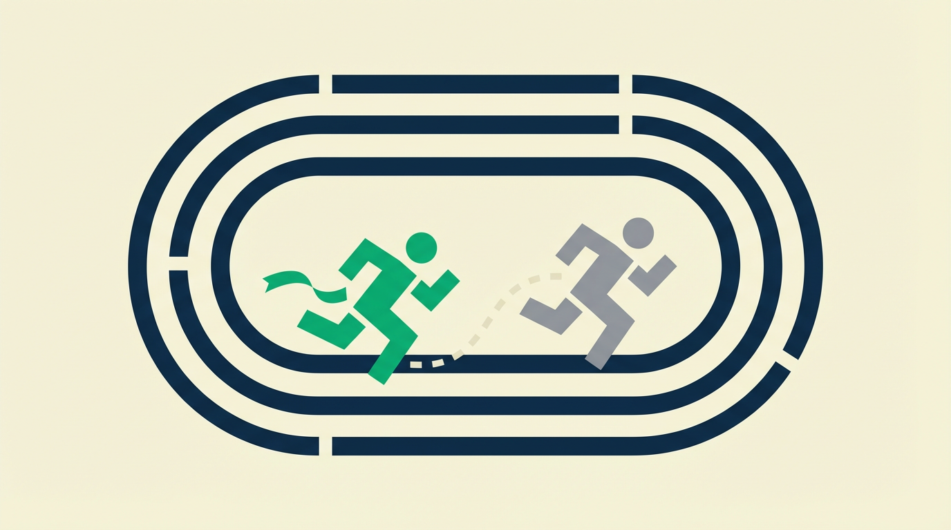 Illustration of a B2B business closing the AI citation gap against a named competitor.